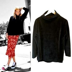 a new day Black Ribbed Mock Neck Sweater Small